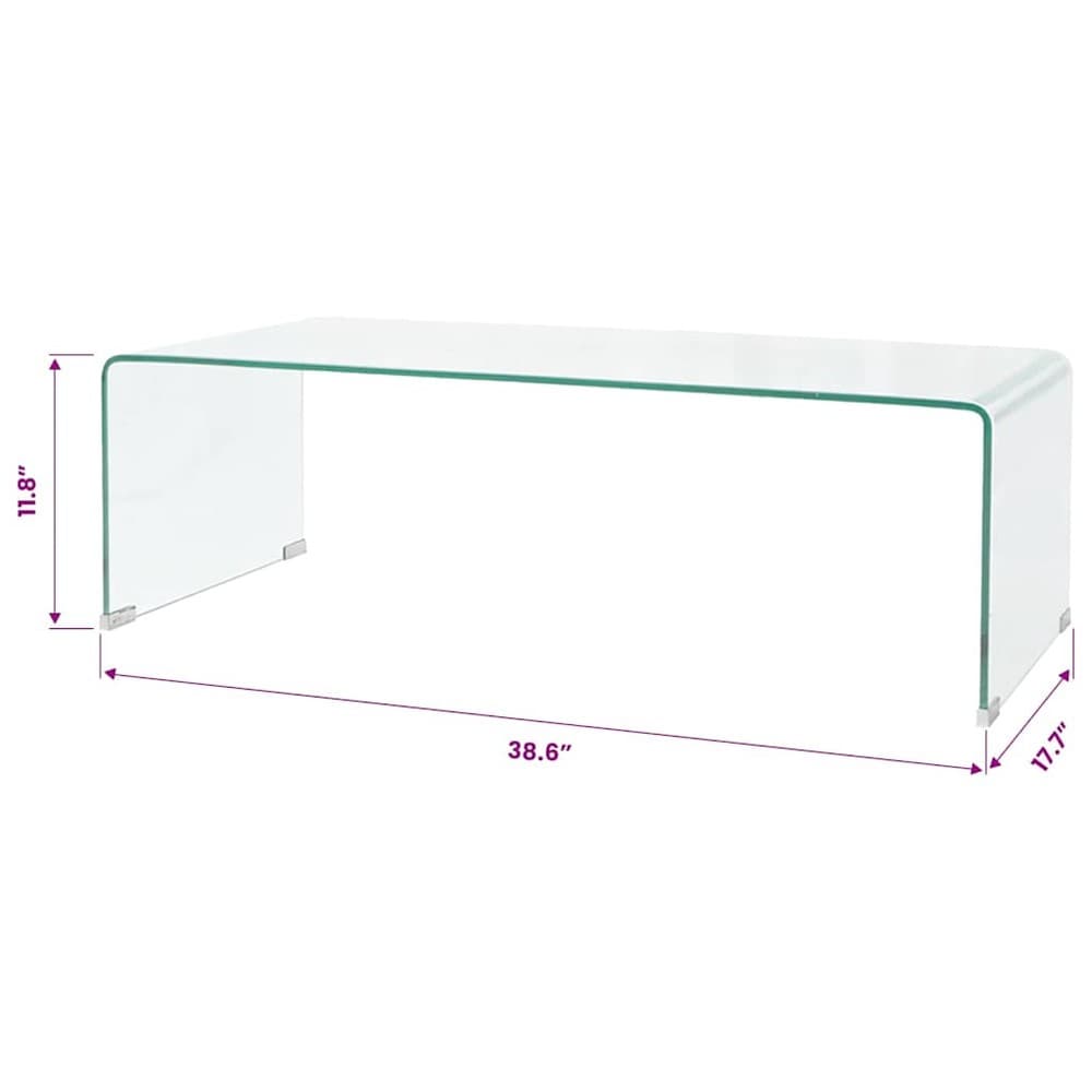vidaXL Lasinen sohvapöytä 98 x 45 x 30 cm – Karkaistu lasi, läpinäkyvä