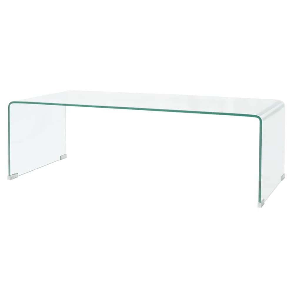 vidaXL Lasinen sohvapöytä 98 x 45 x 30 cm – Karkaistu lasi, läpinäkyvä