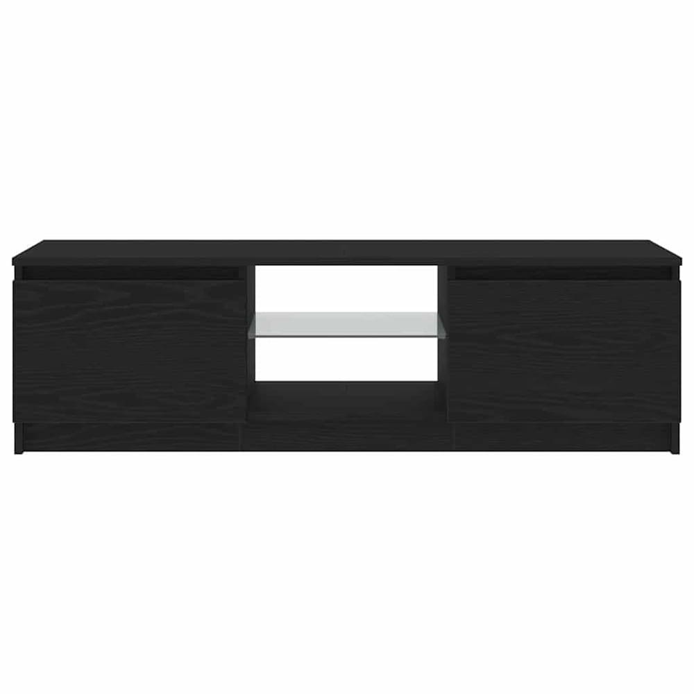 vidaXL TV-taso LED-valaistuksella 120 x 30 x 36 cm – 2 ovea, 2 hyllyä, musta tammi
