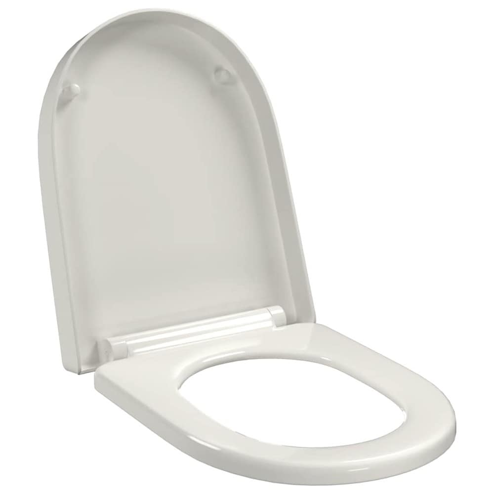 WC-istuinkansi 46×36 cm / pehmeästi sulkeutuva wc-istuin pikakiinnityksellä – Valkoinen
