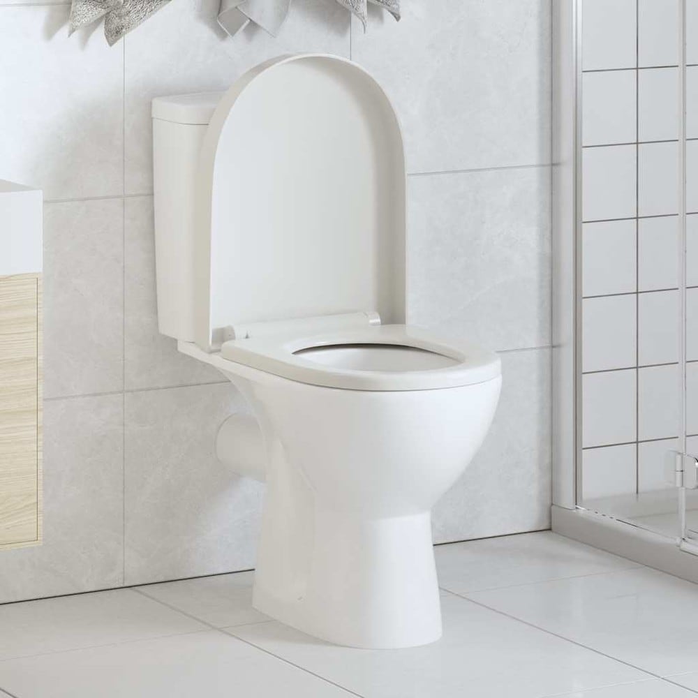 WC-istuinkansi 46×36 cm / pehmeästi sulkeutuva wc-istuin pikakiinnityksellä – Valkoinen