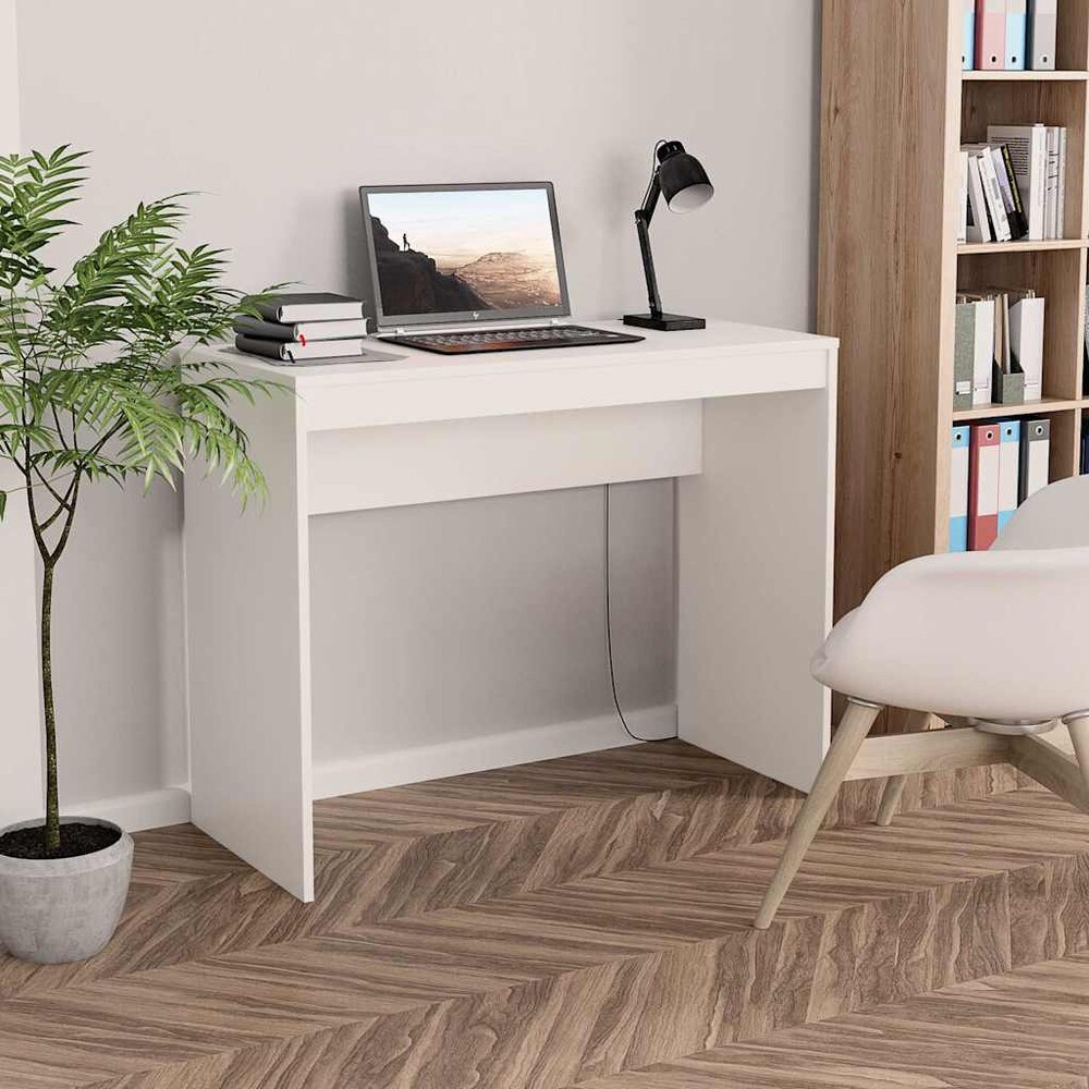 Kirjoituspöytä 90×40×72 cm / kapea työpöytä / tietokonepöytä pieniin tiloihin – Valkoinen
