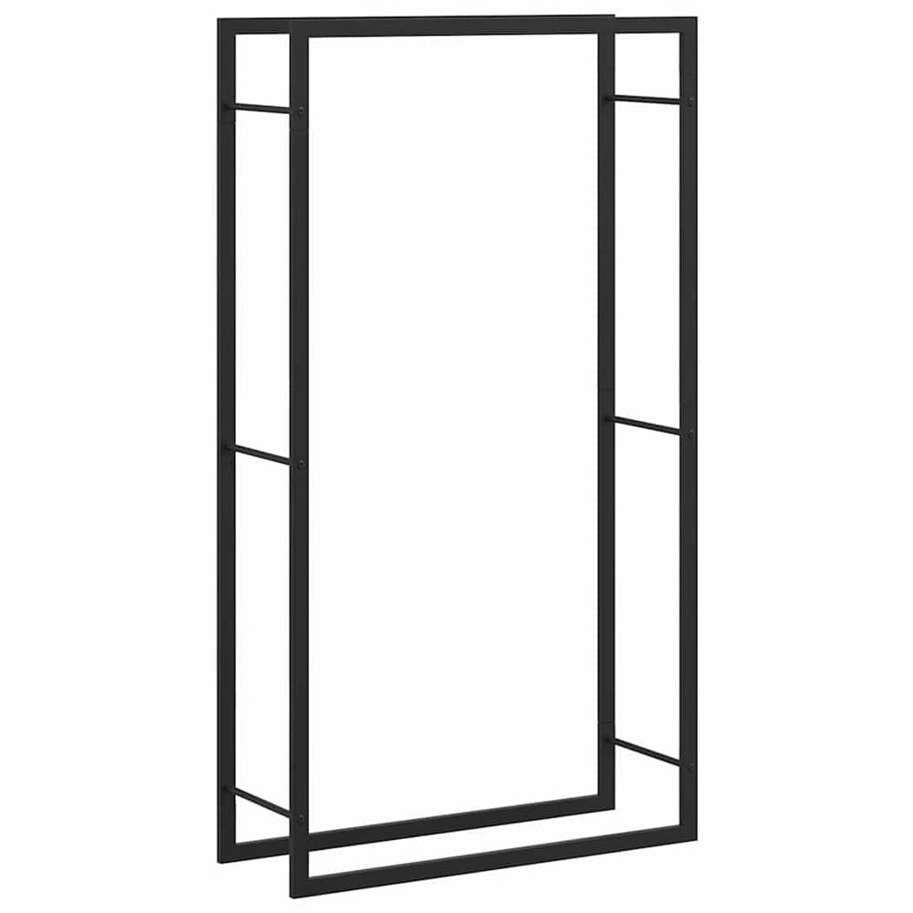 Puuteline 80×28×154 cm / polttopuuteline / halkoteline teräksestä – Mattamusta