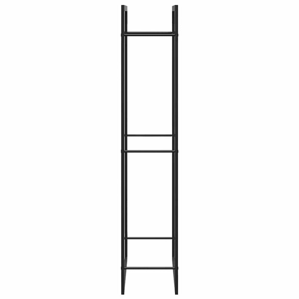Puuteline 80×28×154 cm / polttopuuteline / halkoteline teräksestä – Mattamusta