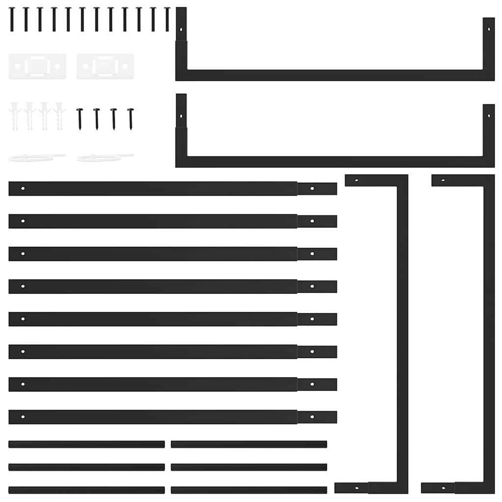 Puuteline 80×28×154 cm / polttopuuteline / halkoteline teräksestä – Mattamusta