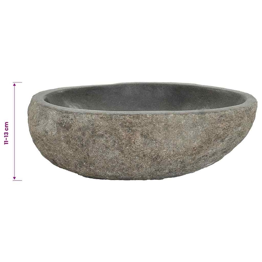 Jokikivinen pesuallas 29–38×24–31×12 cm / soikea luonnonkivinen pesuallas