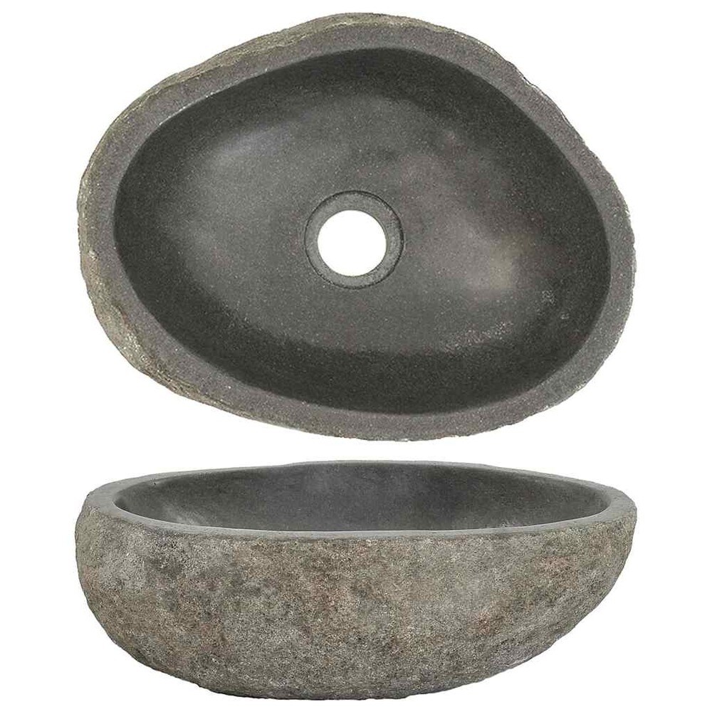Jokikivinen pesuallas 29–38×24–31×12 cm / soikea luonnonkivinen pesuallas
