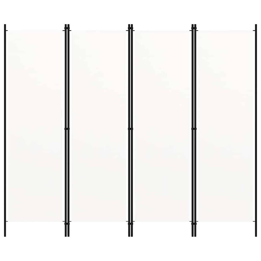 Tilanjakaja 4 paneelia 200×180 cm / sermi / taitettava näkösuoja – Valkoinen
