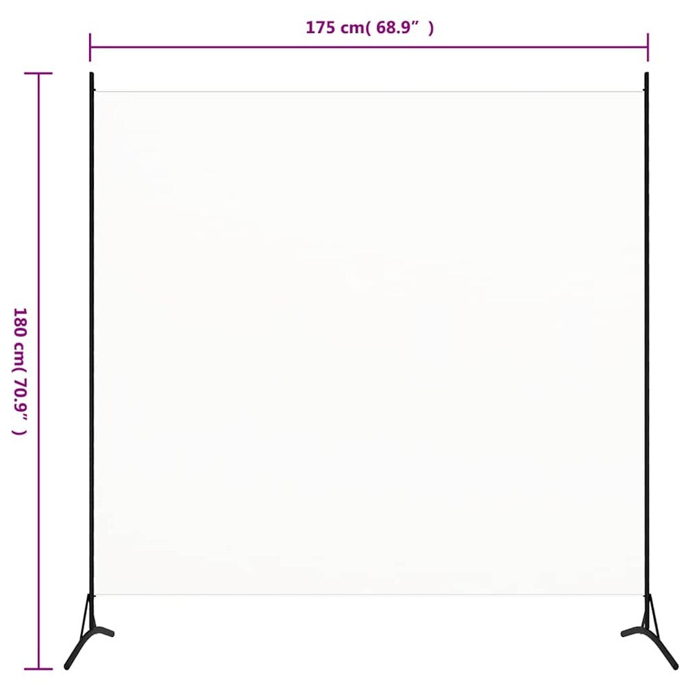Tilanjakaja 175×180 cm / vapaasti seisova sermi / näkösuoja kankaasta – Valkoinen