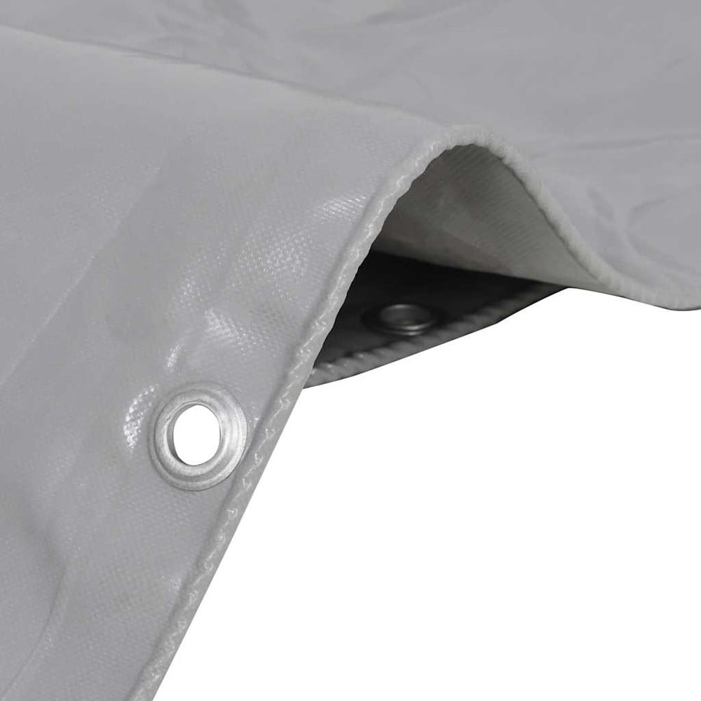 Pressu 3×6 m 650 g/m² / kestävä PVC-pinnoitettu suojapeite metallisilmukoilla – Harmaa