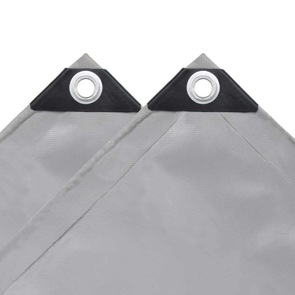 Pressu 3×6 m 650 g/m² / kestävä PVC-pinnoitettu suojapeite metallisilmukoilla – Harmaa