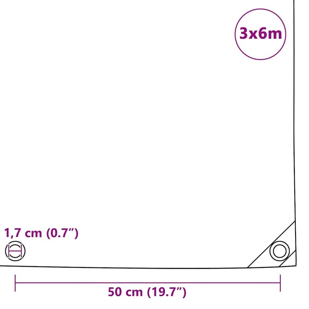 Pressu 3×6 m 650 g/m² / kestävä PVC-pinnoitettu suojapeite metallisilmukoilla – Harmaa