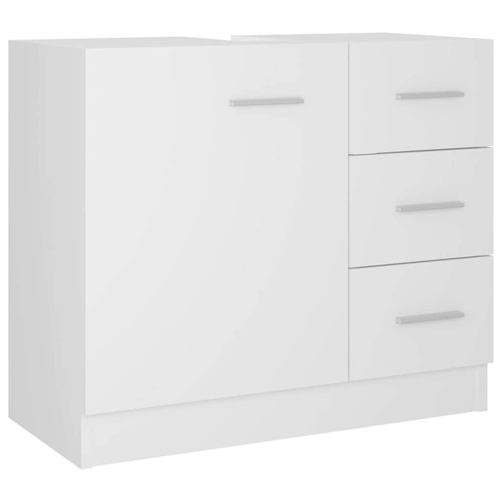 Pesuallaskaappi 63×30×54 cm / allaskaappi / kylpyhuonekaappi 3 laatikolla – Valkoinen