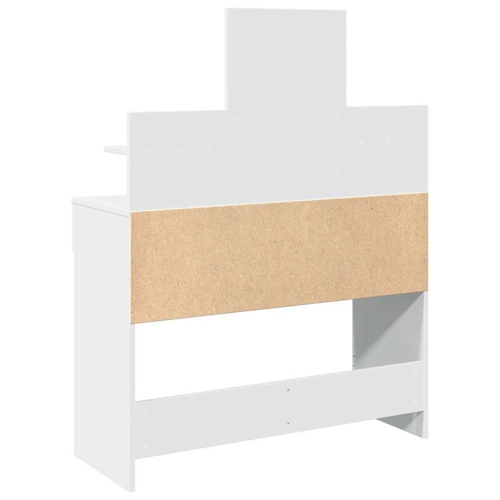 Meikkipöytä 100×40×130 cm / peilipöytä LED-valaistuksella, 2 laatikolla ja 2 hyllyllä – Valkoinen