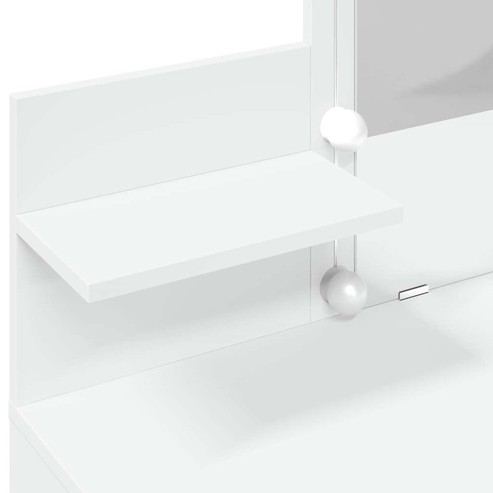 Meikkipöytä 100×40×130 cm / peilipöytä LED-valaistuksella, 2 laatikolla ja 2 hyllyllä – Valkoinen