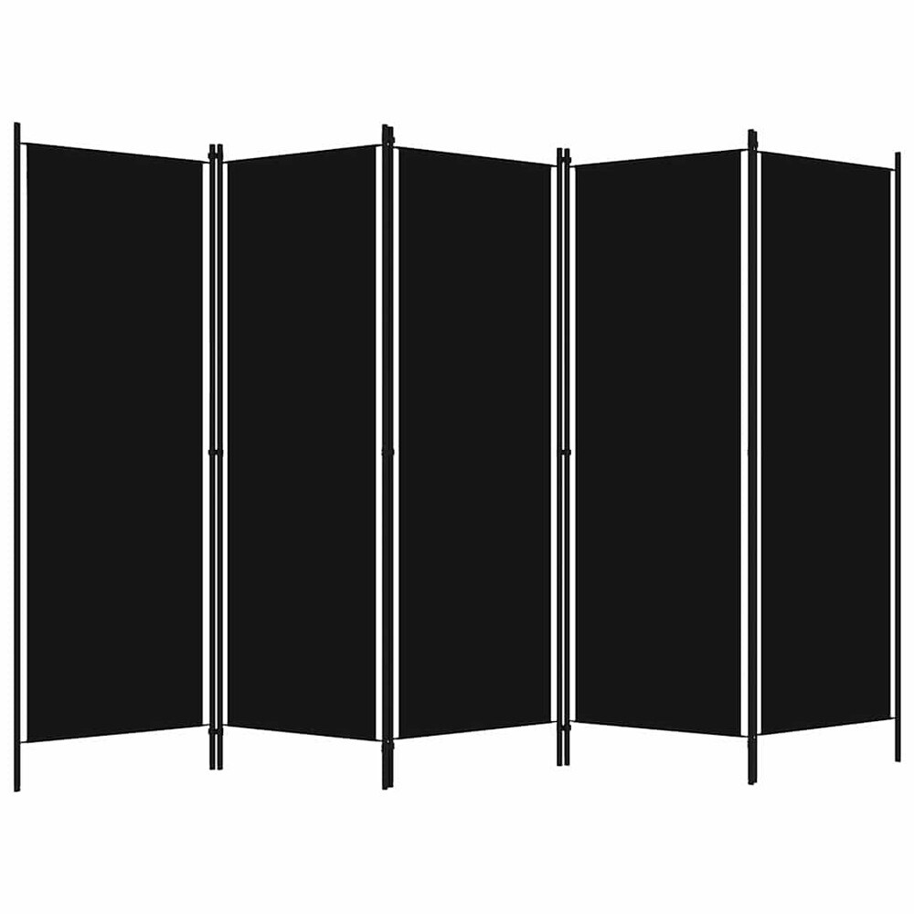 Tilanjakaja 5 paneelia 250×180 cm / sermi / taitettava näkösuoja – Musta