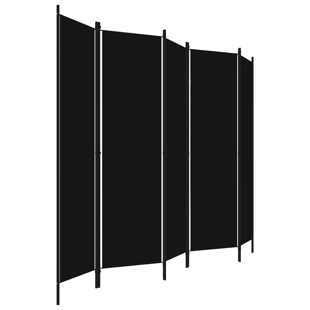 Tilanjakaja 5 paneelia 250×180 cm / sermi / taitettava näkösuoja – Musta