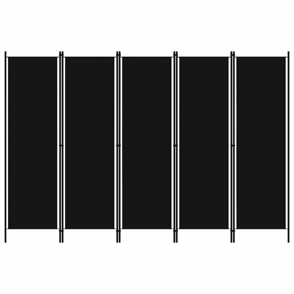Tilanjakaja 5 paneelia 250×180 cm / sermi / taitettava näkösuoja – Musta