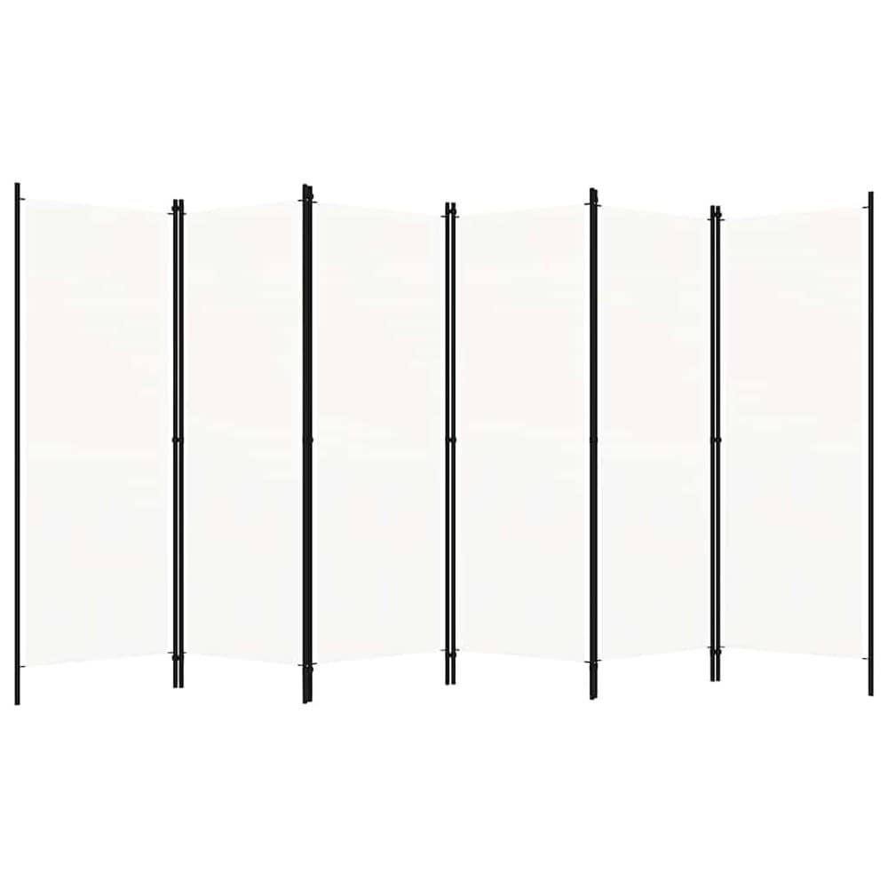 Tilanjakaja 6 paneelia 300×180 cm / sermi / taitettava näkösuoja – Valkoinen