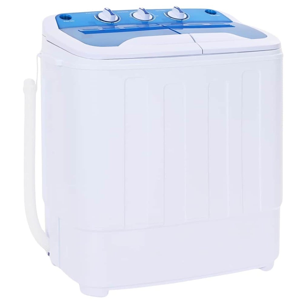 Minipesukone kahdella rummulla 3,6 kg / kompakti pesukone 2 kg lingolla – Sininen/valkoinen