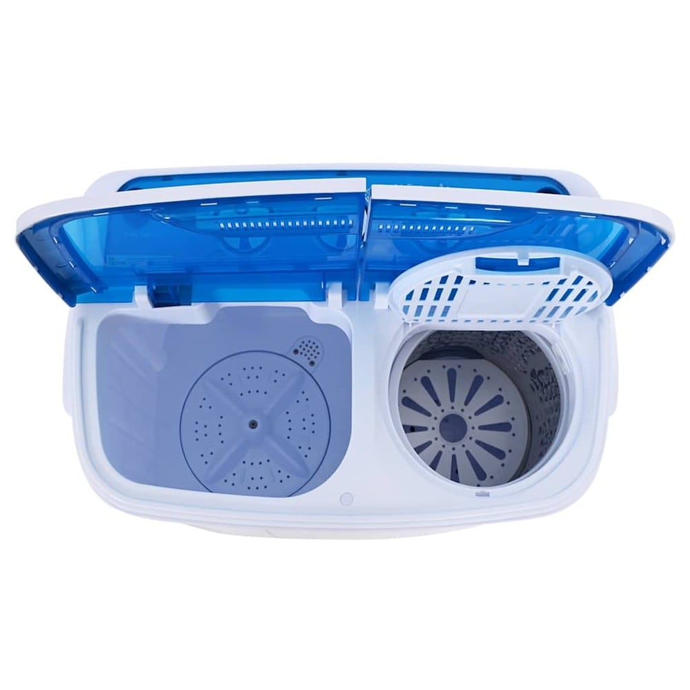 Minipesukone kahdella rummulla 3,6 kg / kompakti pesukone 2 kg lingolla – Sininen/valkoinen