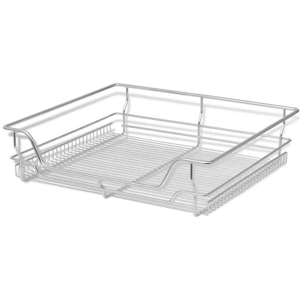 2 ulosvedettävää lankakoria 60 cm kaappiin / kaappikorit keittiökaappiin – Hopea