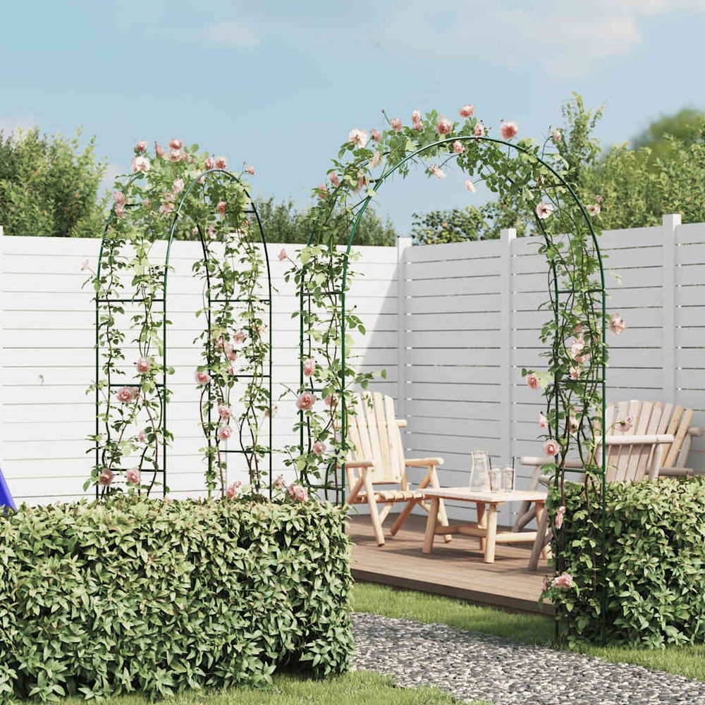 2 ruusukaarta 140×39×240 cm / köynnöskaaret ruusuille ja kiipeilykasveille – Tummanvihreä