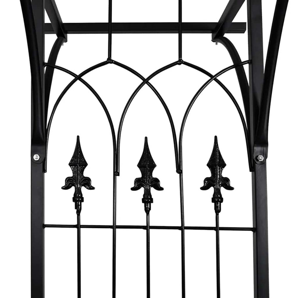 Ruusukaari 200×52×204 cm / puutarhakaari / köynnöskaari ruusuille ja kiipeilykasveille – Musta