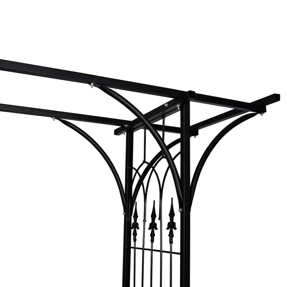 Ruusukaari 200×52×204 cm / puutarhakaari / köynnöskaari ruusuille ja kiipeilykasveille – Musta