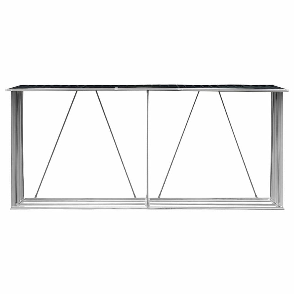 Puuvaja 330×84×152 cm / polttopuuvarasto teräksestä / halkovaja – Antrasiitti