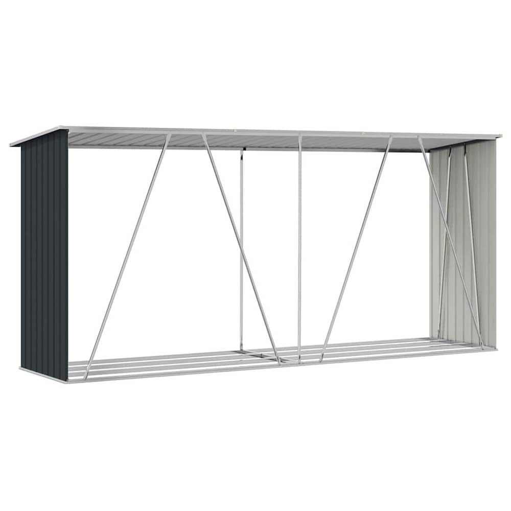 Puuvaja 330×84×152 cm / polttopuuvarasto teräksestä / halkovaja – Antrasiitti