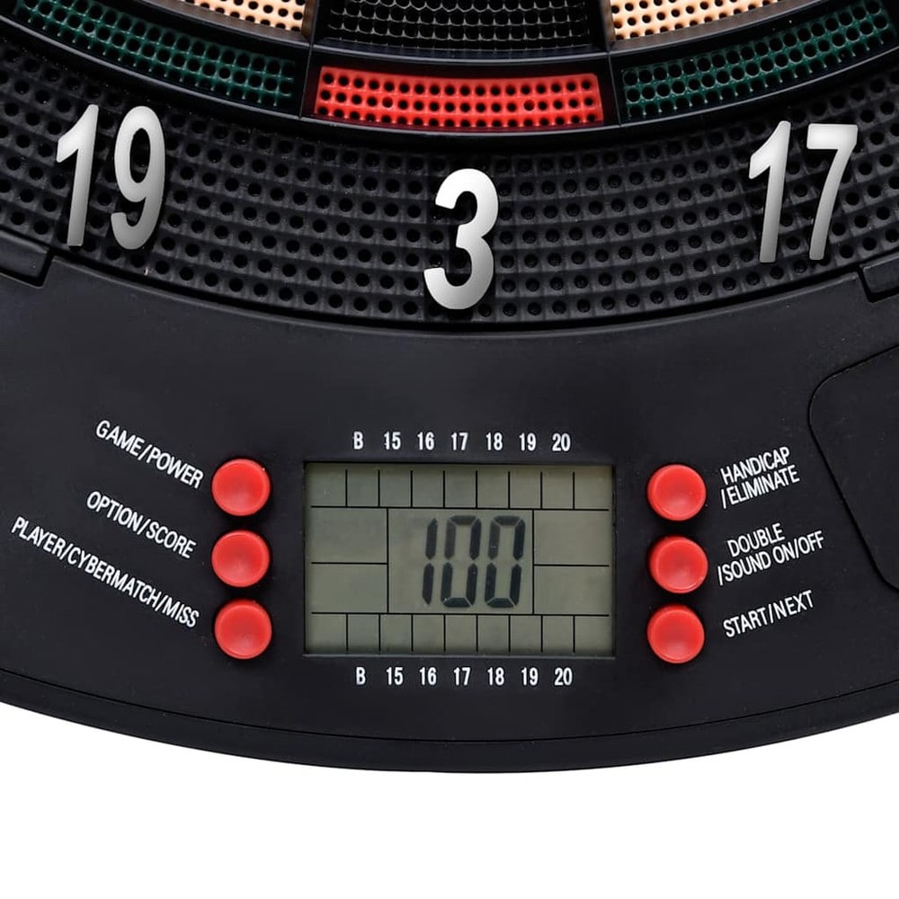 Elektroninen darts-taulu 6 nuolella / darts-peli 26 pelillä, LCD-näytöllä ja automaattisella pisteenlaskulla