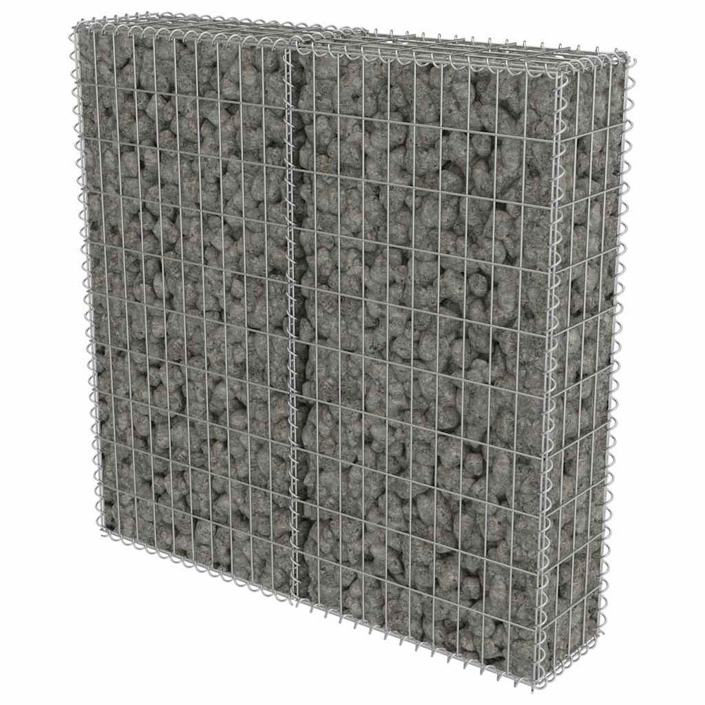 Gabionimuuri 100×20×100 cm / gabionikori sinkitystä teräksestä kiville ja soralle – Hopea