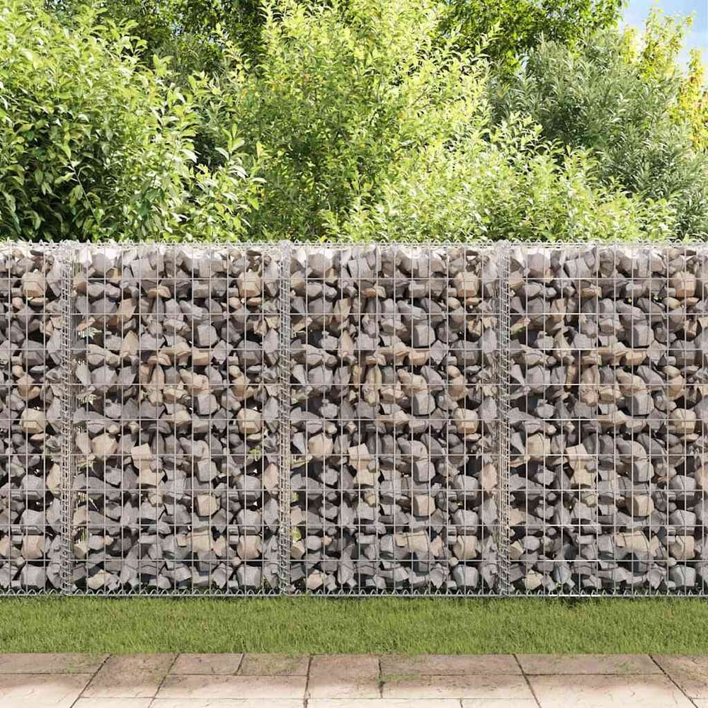 Gabionimuuri 100×20×100 cm / gabionikori sinkitystä teräksestä kiville ja soralle – Hopea