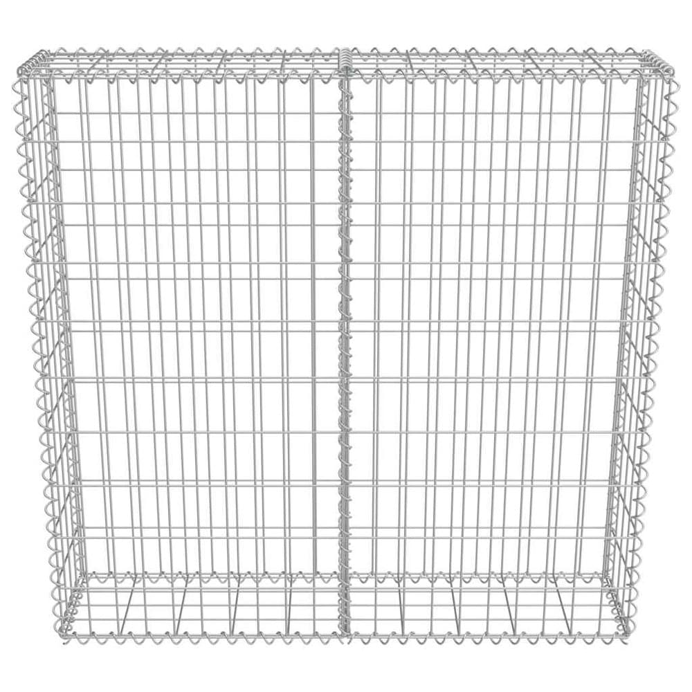 Gabionimuuri 100×20×100 cm / gabionikori sinkitystä teräksestä kiville ja soralle – Hopea