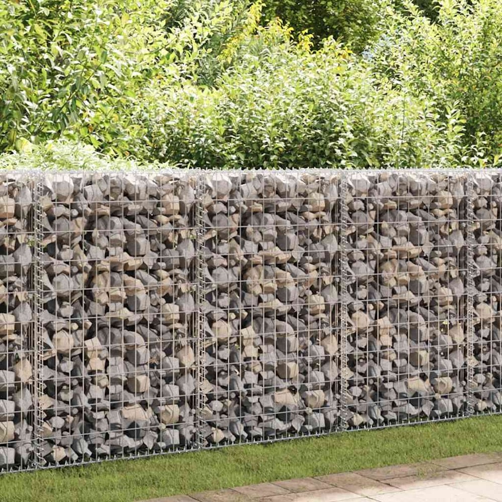 Gabionimuuri 100×20×100 cm / gabionikori sinkitystä teräksestä kiville ja soralle – Hopea