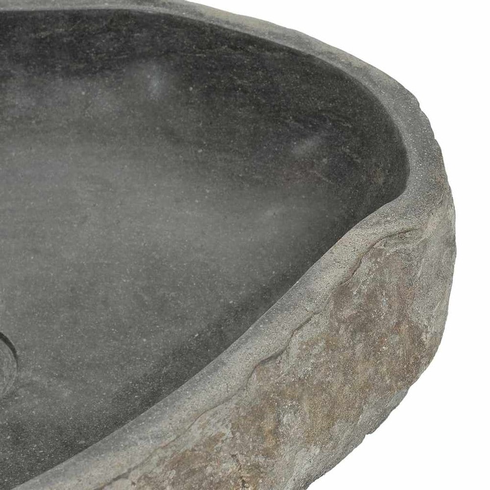 Jokikivinen pesuallas 45–53×34–41 cm / soikea luonnonkiviallas – Luonnonvärinen