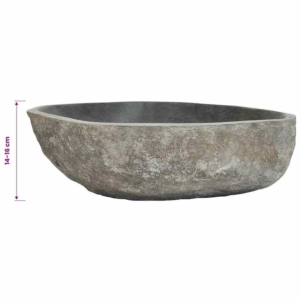 Jokikivinen pesuallas 45–53×34–41 cm / soikea luonnonkiviallas – Luonnonvärinen