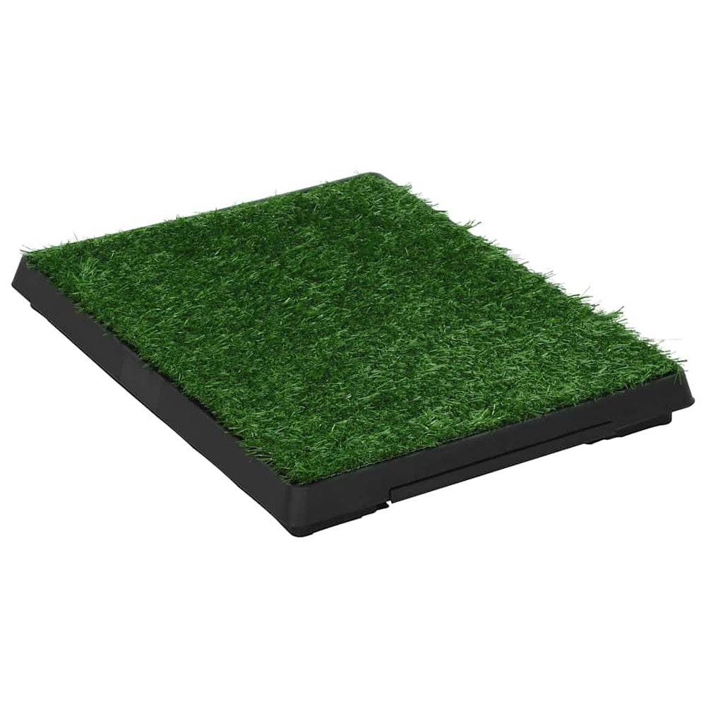 Koiran WC tekonurmella 63×50×7 cm / lemmikkien käymälä ritilällä ja irrotettavalla kaukalolla – Vihreä/musta