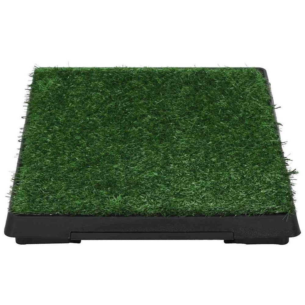 Koiran WC tekonurmella 63×50×7 cm / lemmikkien käymälä ritilällä ja irrotettavalla kaukalolla – Vihreä/musta