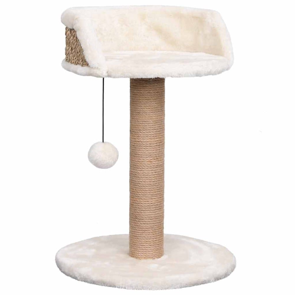 Kissan raapimispuu 49 cm / meriruoholla päällystetty raapimispylväs lepopaikalla – Beige