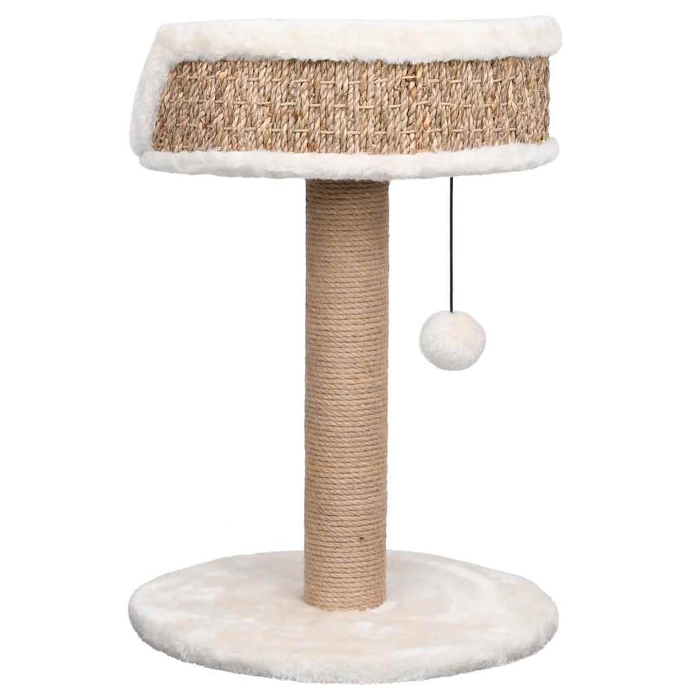 Kissan raapimispuu 49 cm / meriruoholla päällystetty raapimispylväs lepopaikalla – Beige