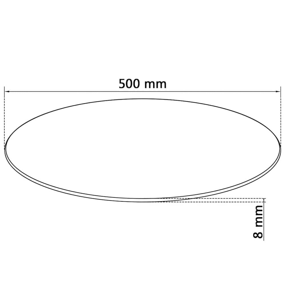 Pyöreä pöytälevy karkaistusta lasista Ø50 cm / lasilevy pöytään – Läpinäkyvä