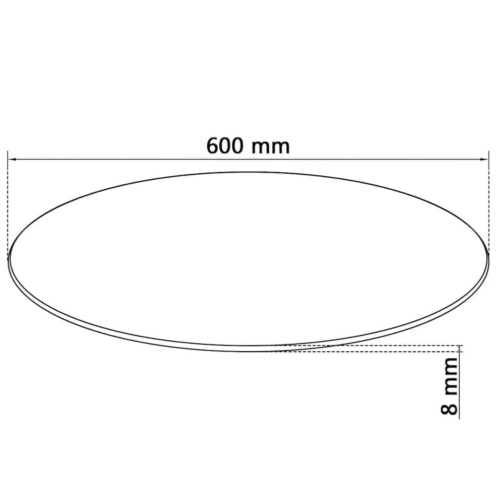 Pyöreä pöytälevy karkaistusta lasista Ø60 cm / lasilevy pöytään – Läpinäkyvä