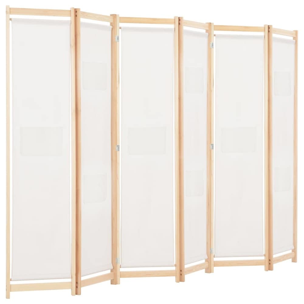 Tilanjakaja 6 paneelia 240×170 cm / sermi / taitettava näkösuoja 9 säilytystaskulla – Beige