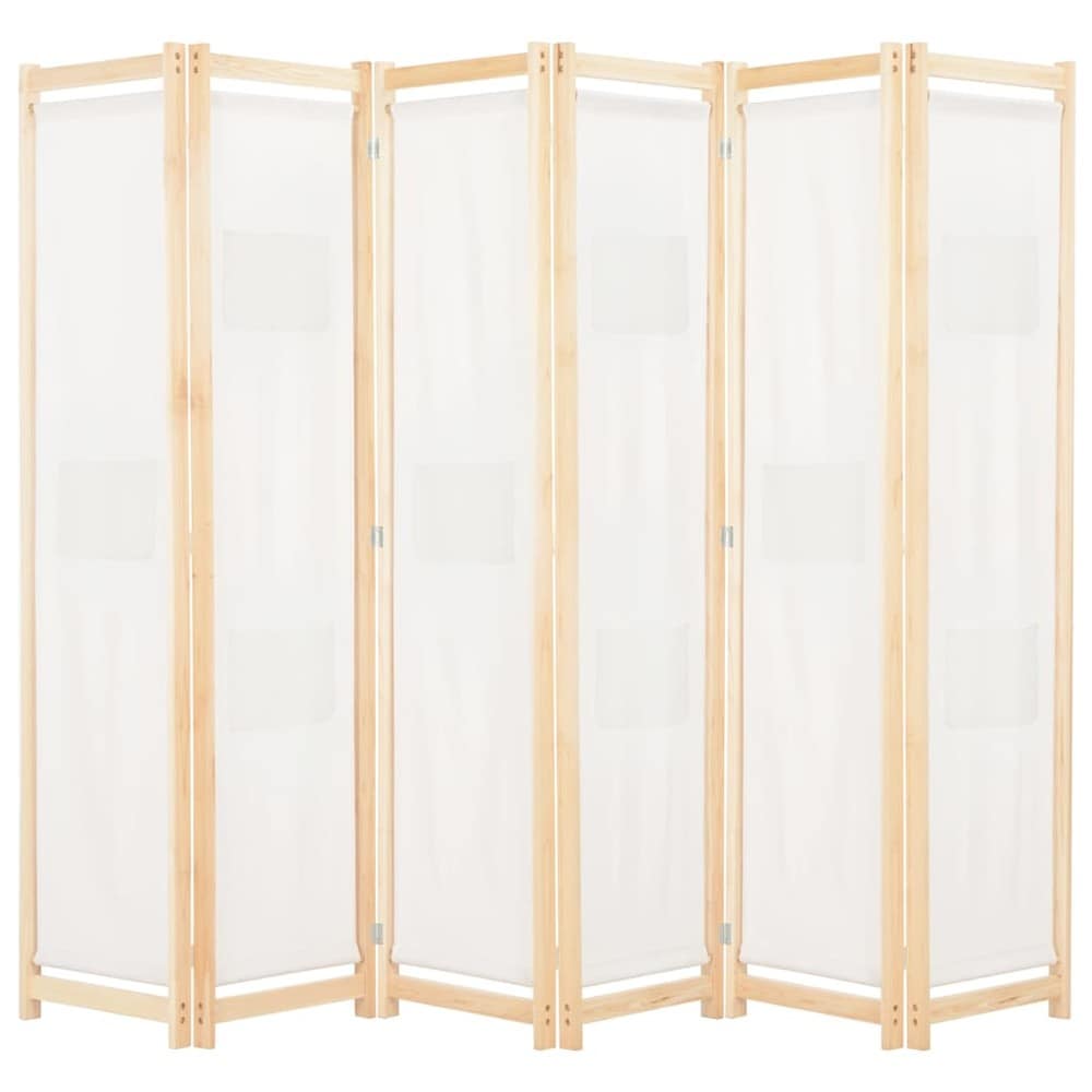 Tilanjakaja 6 paneelia 240×170 cm / sermi / taitettava näkösuoja 9 säilytystaskulla – Beige