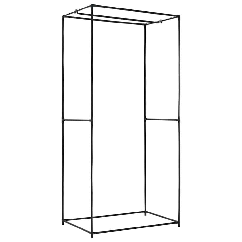 Kangasgarderobi 75×50×160 cm / vaatesäilytys vaatetangolla ja vetoketjulla – Harmaa