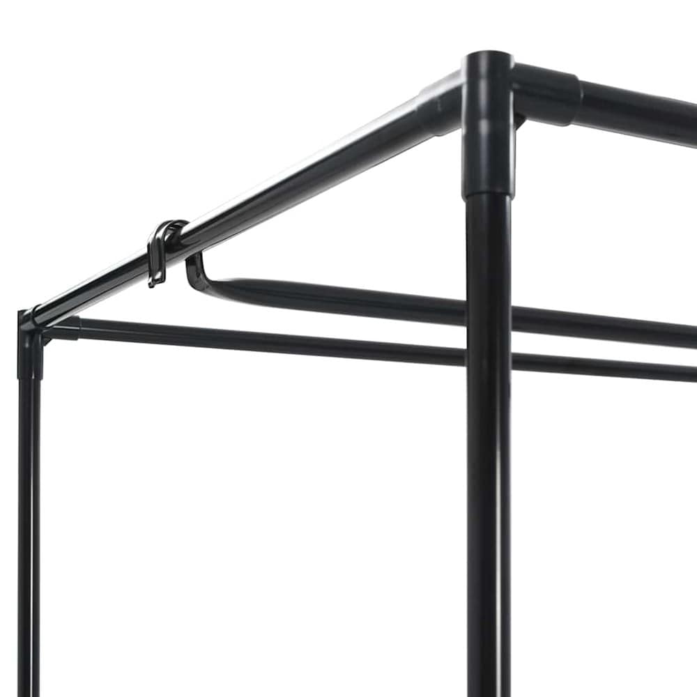 Kangasgarderobi 75×50×160 cm / vaatesäilytys vaatetangolla ja vetoketjulla – Harmaa