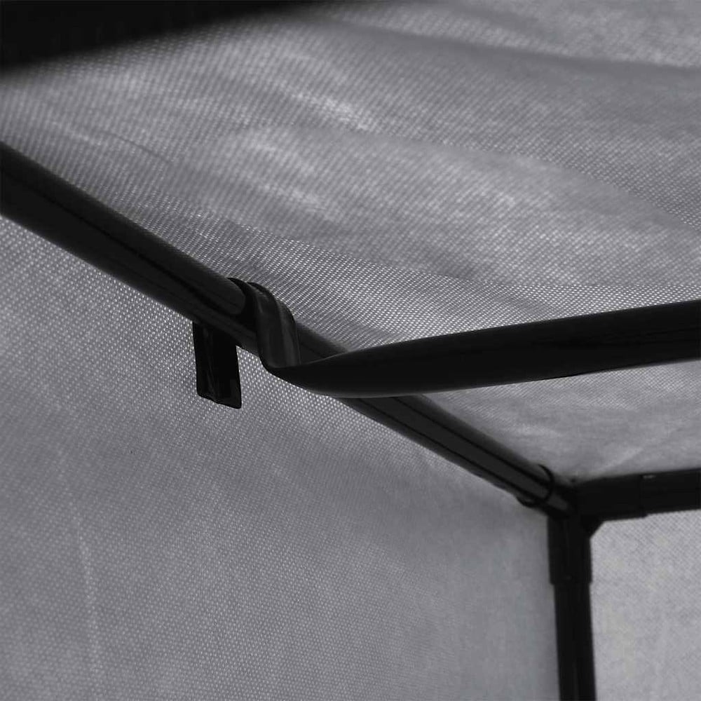 Kangasgarderobi 75×50×160 cm / vaatesäilytys vaatetangolla ja vetoketjulla – Harmaa