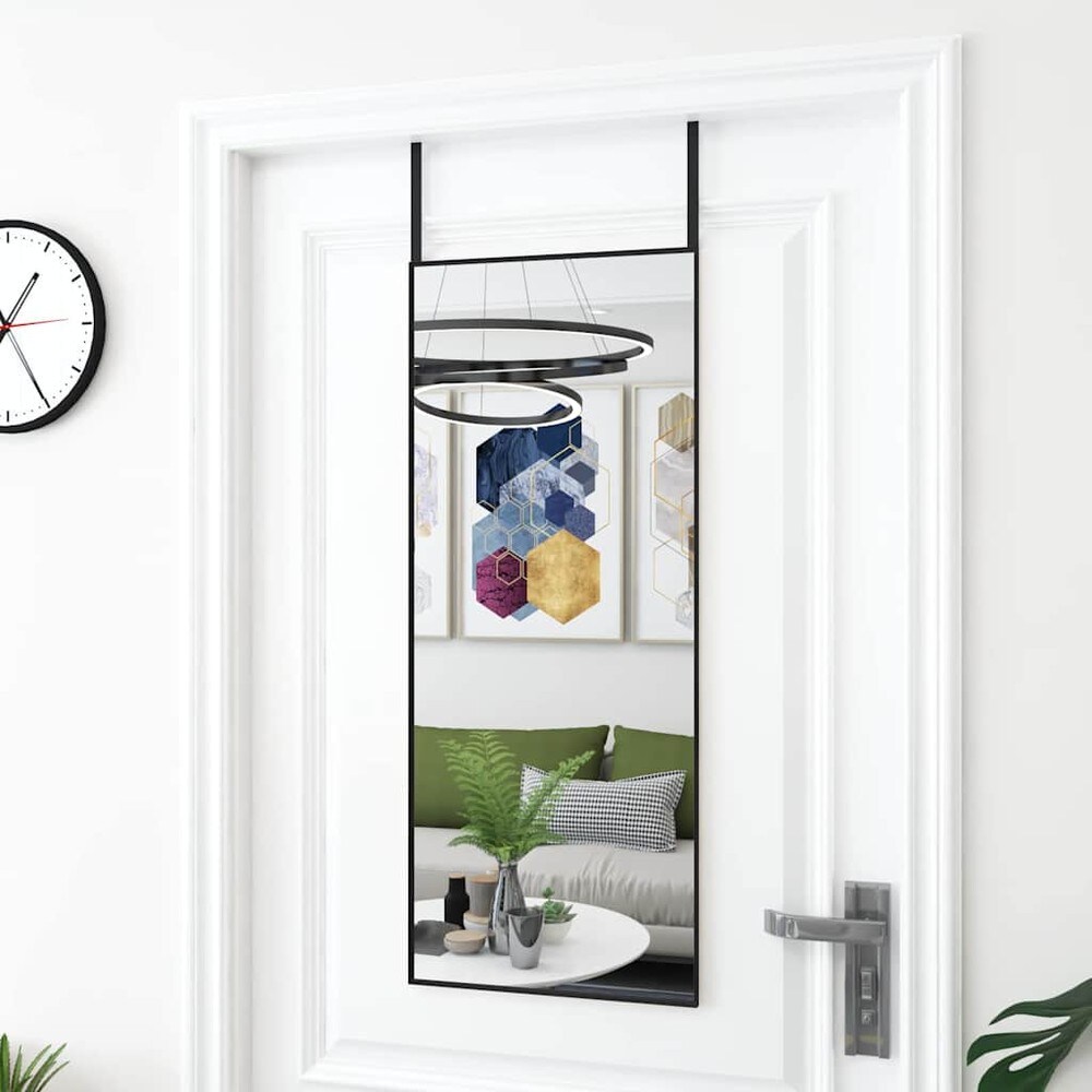 Ovipeili 40×100 cm / kokovartalopeili säädettävillä ovikoukuilla / seinäpeili – Musta